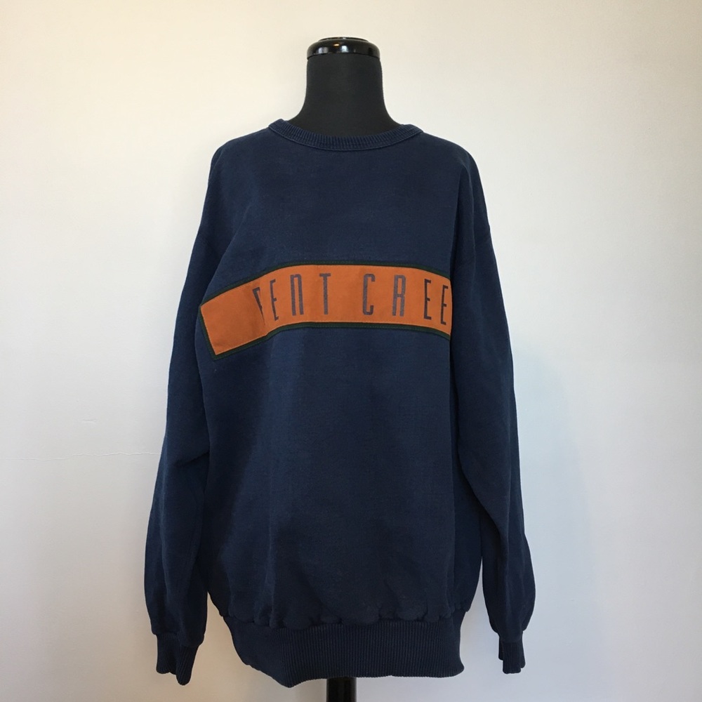 VTG 90s SDI Navy and Suede Bent Creek Golf Course Sweatshirt - Picture 4 of 11